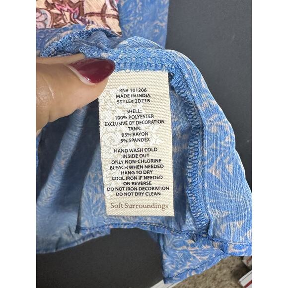 Soft Surroundings Women's Pergola Floral Boho Embroidered Sheer Tunic XS NWOT - Picture 9 of 9